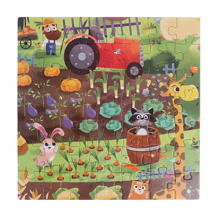 Пазлы 4 в 1 &laquo;День на ферме&raquo;, 25, 36, 49, 64 элемента