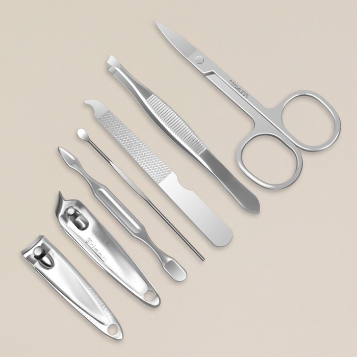 Набор маникюрный «Цветочная рапсодия», 7 предметов, в футляре, разноцветный Набор маникюрный «Цветочная рапсодия», 7 предметов, в футляре, разноцветный