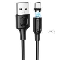 Кабель Borofone BX41, Type-C - USB, магнитный, 2.4 А, 1 м, PVC оплётка, чёрный Кабель Borofone BX41, Type-C - USB, магнитный, 2.4 А, 1 м, PVC оплётка, чёрный