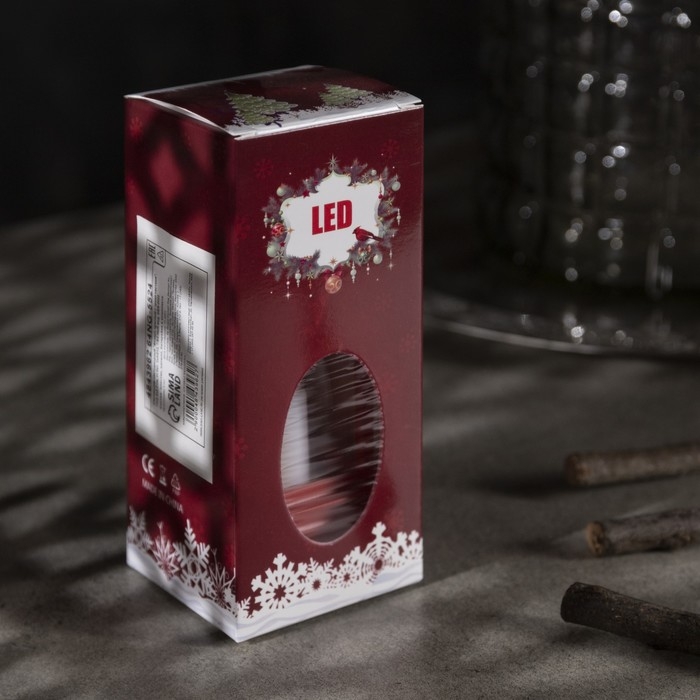 Светодиодная фигура &laquo;Красный фонарь со свечками&raquo; 5.5 &times; 13 &times; 5.5 см, пластик, батарейки AG13х3 (в комплекте), свечение тёплое белое