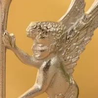 Подсвченик "Ангел мира с факелом" алюминий 35 см