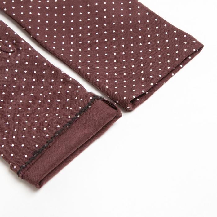 Перчатки женские MINAKU в горох, 22 см, цв. коричневый Перчатки женские MINAKU в горох, 22 см, цв. коричневый