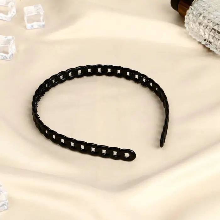 Ободок для волос &laquo;Ночка&raquo;, большие звенья, 1 см, чёрный