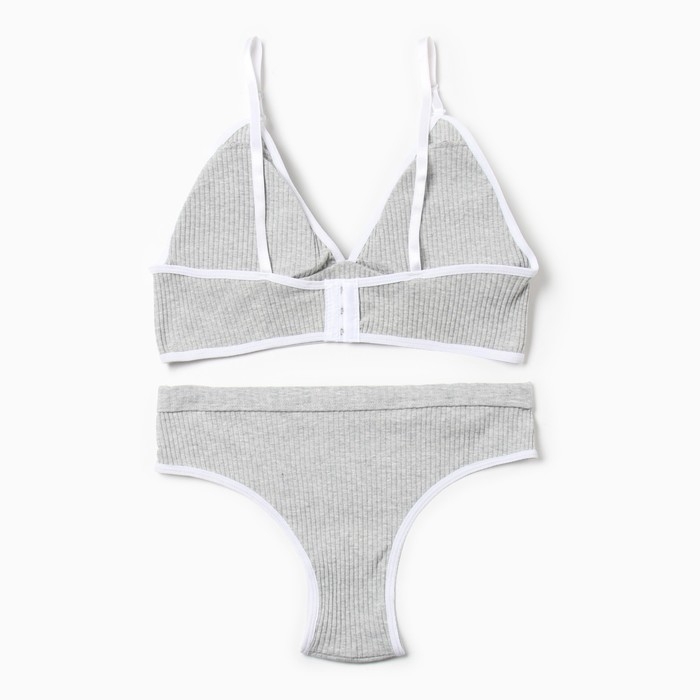 Комплект женский (топ, трусы) цвет серый, размер 44-46