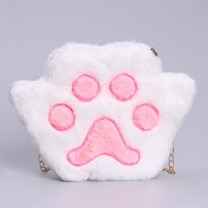 Сумка детская меховая &laquo;Лапка&raquo;, розовый, 23х18х2 см