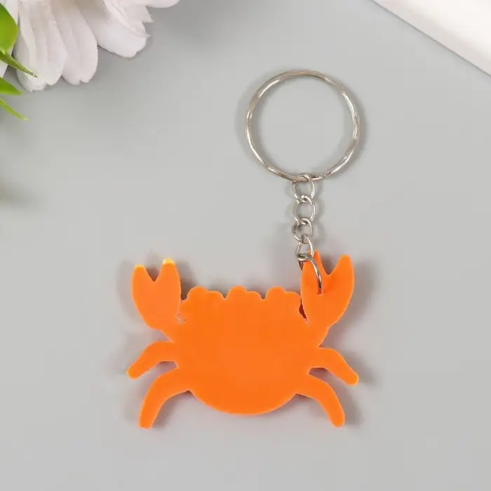 Брелок резина "Крабик в цветочном венке" 4,3х5х0,5 см