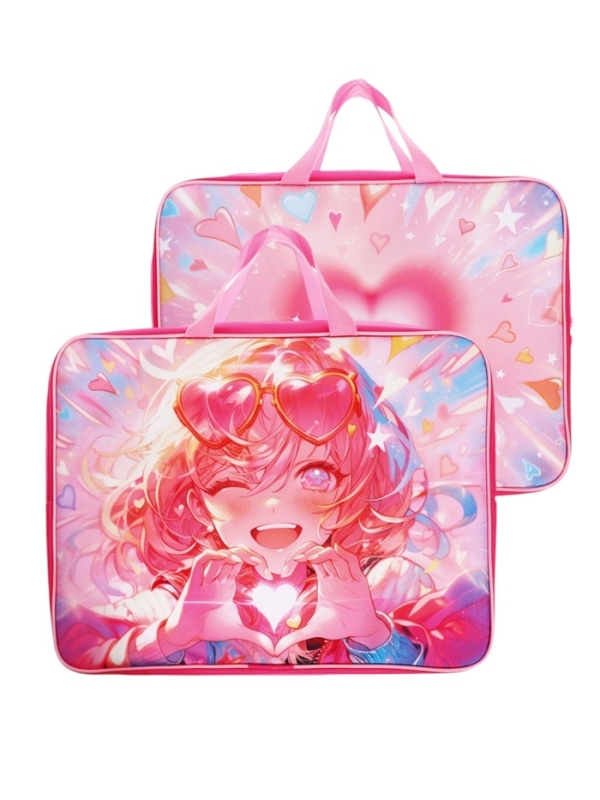 Папка с ручками текстильная А4, 360&times;245&times;70 мм, Calligrata TOP &laquo;В розовых очках&raquo;