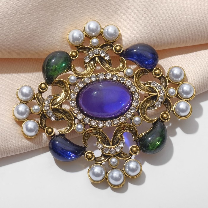 Брошь &laquo;Императрица&raquo; награда, цветная в чернёном золоте