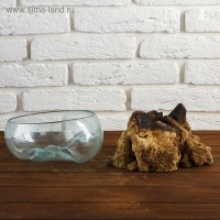 Вазон стекло на дереве "Забота" 20х25х25 см, МИКС