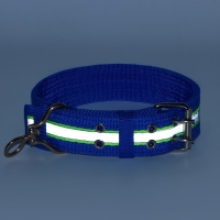 Ошейник четырехслойный светоотражающий с вертлюгом, 65 х 4 см, синий