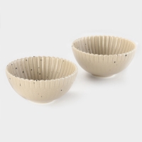 Салатники Доляна &laquo;Коралл&raquo;, d=16.1 см, набор 2 шт., керамика, бежевые