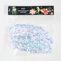 Гирлянда &laquo;Мишура&raquo; 1 м роса, IP20, перламутровая нить, 22 LED, 6 слоёв, d=5 см, батарейки CR2032х2 (в комплекте), свечение тёплое белое