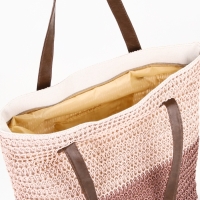 Сумка пляжная Полосы, 45*12*38, отд на молнии, подкладка, пудра/розовый