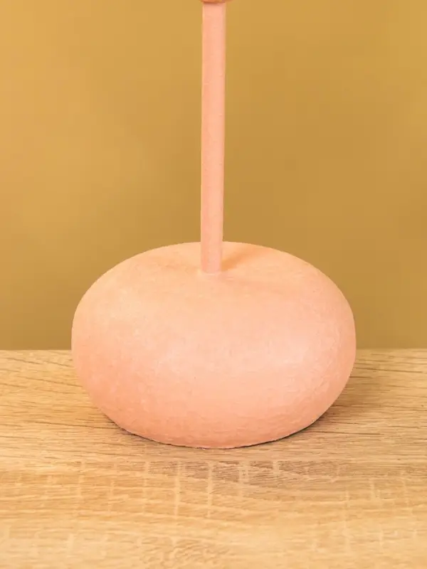 Подсвечник на 1 свечу текстурный "Пудровый розовый" 8х8х15,5 см