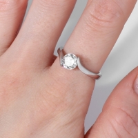 Кольцо &laquo;Классика&raquo; кристалл круг, цвет белый в серебре, безразмерное