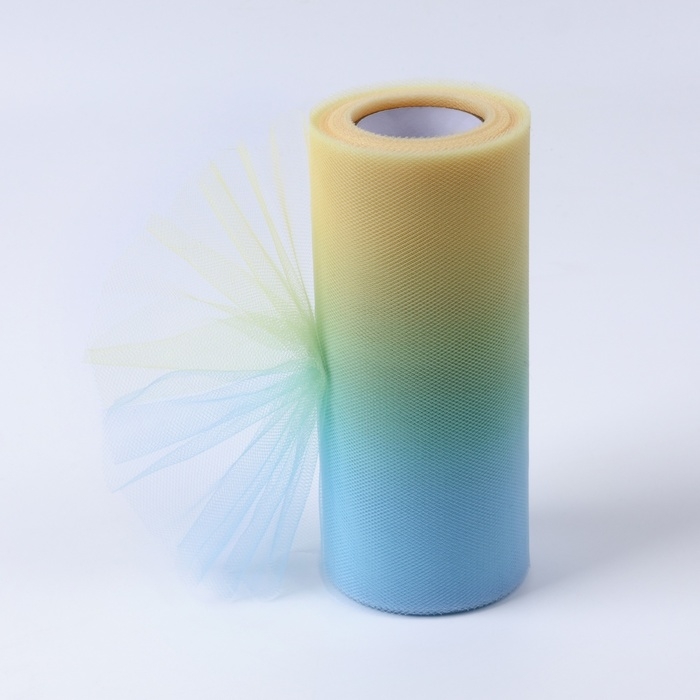 Фатин, 15 см, 11 &plusmn; 1 г/кв.м, 23 &plusmn; 1 м, цвет жёлто-голубой градиент №2