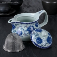 Чайник керамический заварочный с металлическим ситом &laquo;Цветение роз&raquo;, 350 мл