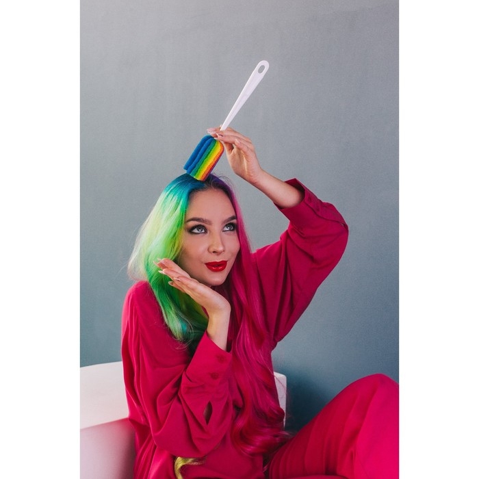 Ёршик для посуды с абразивом Доляна &laquo;Радуга&raquo;, 25&times;4