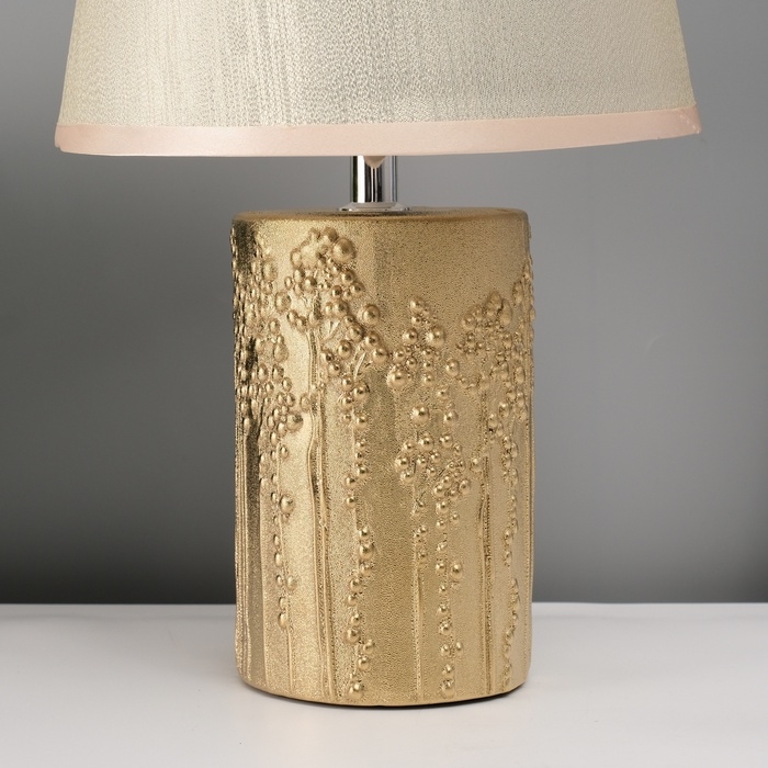 Настольная лампа с абажуром RISALUX &laquo;Фруктовый сад&raquo;, 1&times;40 Вт, Е27, золото, 19.5&times;19.5&times;33 см