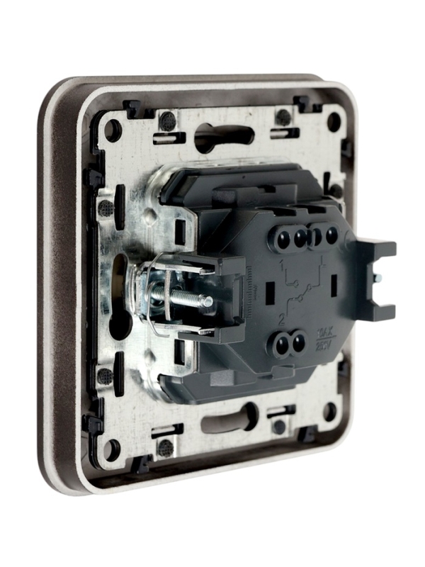 Выключатель, серия "Circular", 10 А, 1 кл., скрытый, черный