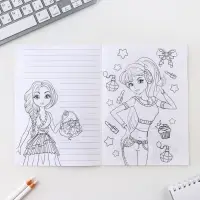 Блокнот раскраска А5, 8 страниц &laquo;Модница&raquo;