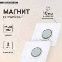 Магнит неодимовый для авто, d=10 мм, набор 2 шт.