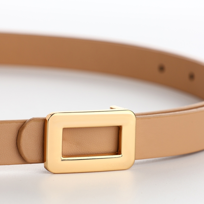Ремень женский, ширина 1,6 см, пряжка металл, цвет бежевый