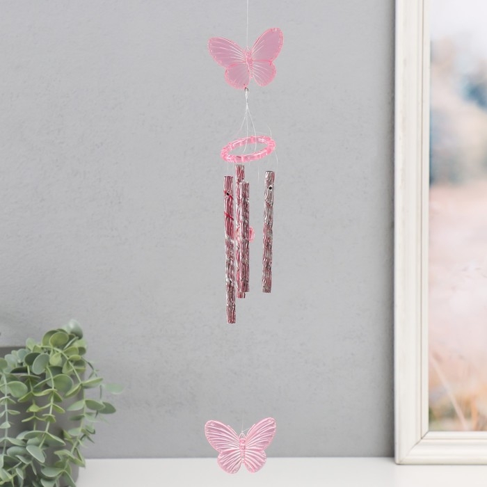 Музыка ветра пластик "Бабочка"  4 трубки 40 см