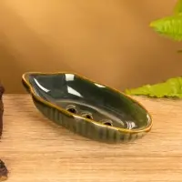 Соусник "Листочек"  керамика, цв. зелёный, 11х4х2,5 см