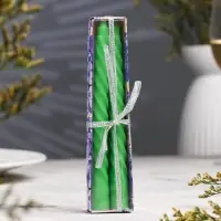 Набор свечей витых, 1,5х15 см, 2 штуки, зеленый