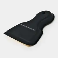 Щетка с совком "Meli", бамбуковая ручка, цвет черный 18х14 см