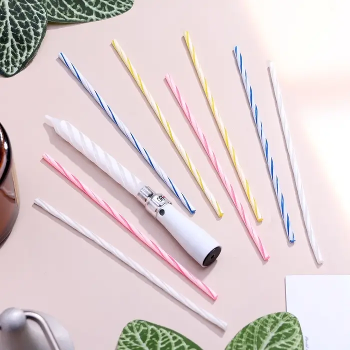 Свечи для торта, коктейльные 8 шт., 1 музыкальная