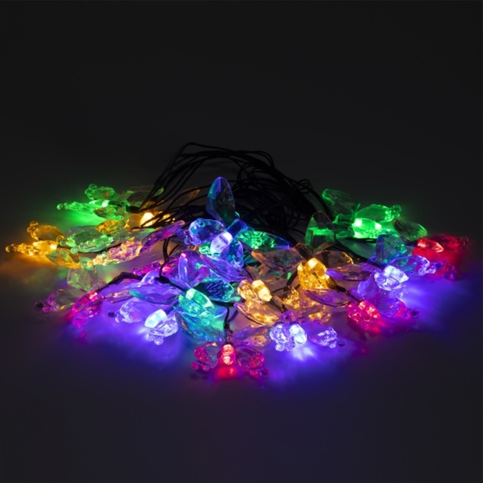 Гирлянда садовая Эра на солнечной батарее «Бабочки» LED, IP54 Гирлянда садовая Эра на солнечной батарее «Бабочки» LED, IP54