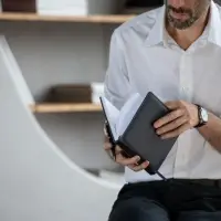 Еженедельник-портфолио Remini, недатированный, темно-синий