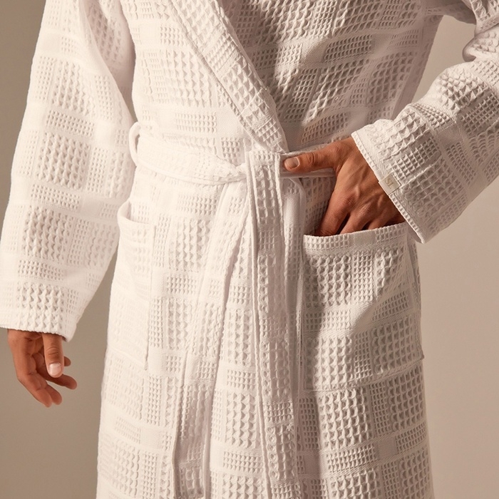 Халат вафельный мужской SL HOME: Chess Халат вафельный мужской SL HOME: Chess "Блан де Блан", размер XL, 100% хлопок, 340 г/м2