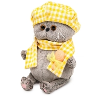 Мягкая игрушка &laquo;Кот Басик BABY в берете и шарфе в клетку&raquo;, 20 см
