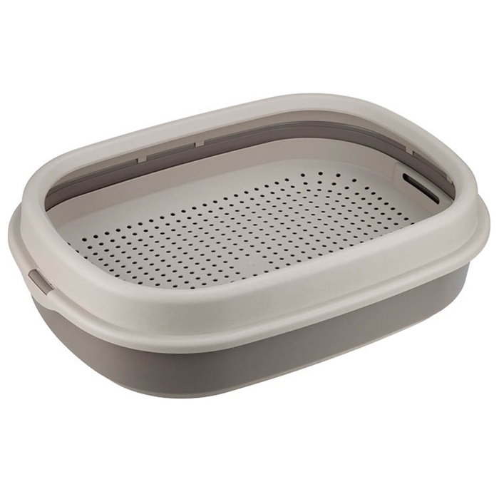 Лоток для кошек Ля-Мурр 48 х35,5 см с сеткой и бортом цвет капучино