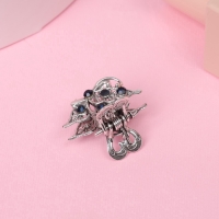 Краб для волос "Синий туман" крыло бабочки, 2,5 см, серебро