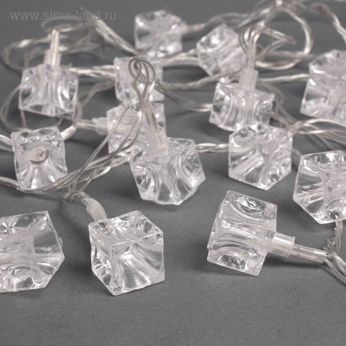 Гирлянда &laquo;Нить&raquo; 5 м с насадками &laquo;Кубики&raquo;, IP20, прозрачная нить, 20 LED, свечение мульти (RG/RB), мигание, 220 В