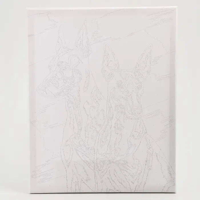 Картина по номерам на холсте с подрамником с золотой краской &laquo;Доберманы&raquo;, 40 х 50 см