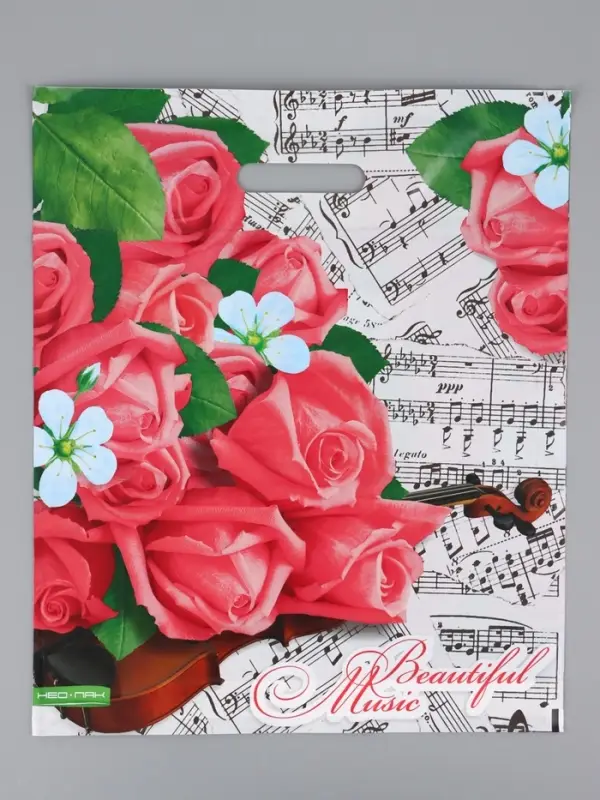 Пакет "Гармония, полиэтиленовый с вырубной ручкой 38х45 см, 60 мкм