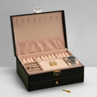 Подставка для украшений «Шкатулка» 2 яруса, 17×23×10 см, цвет чёрный Подставка для украшений «Шкатулка» 2 яруса, 17×23×10 см, цвет чёрный