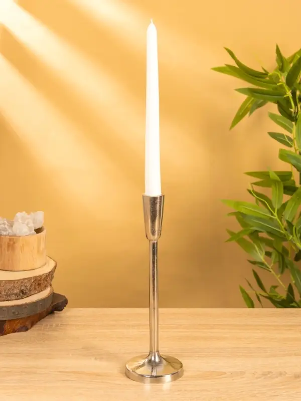 Подсвечник "Модэст" 9х9х27 см, алюминий, цв. серебро