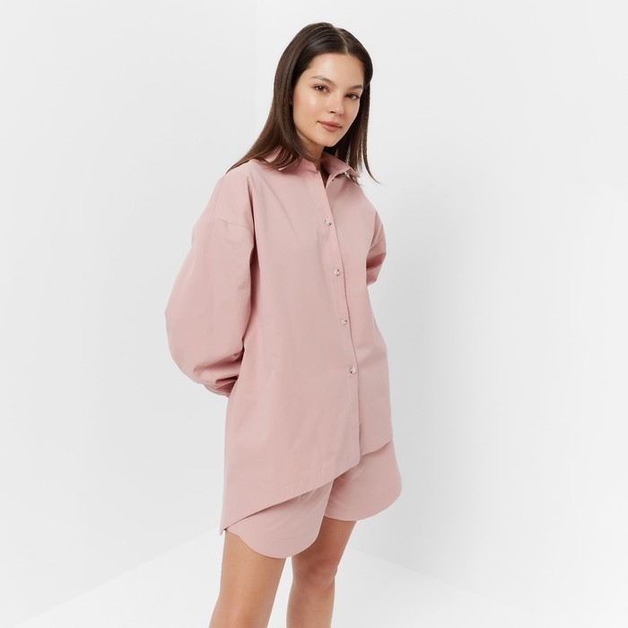 Костюм женский (рубашка, шорты) MINAKU: Oversize цвет тёмно-розовый, размер 46 Костюм женский (рубашка, шорты) MINAKU: Oversize цвет тёмно-розовый, размер 46