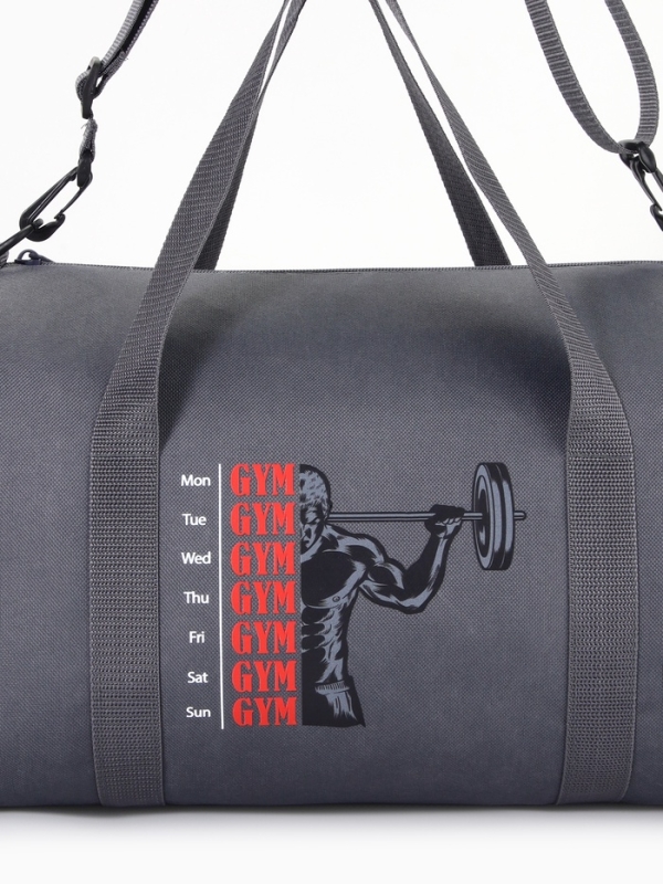 Сумка спортивная мужская, TEXTURA, маленький размер, цвет серый