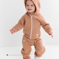 Костюм: толстовка и брюки Крошка Я Dino, рост 86-92, коричневый