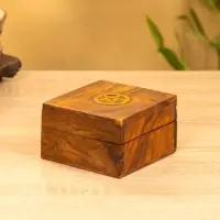 Шкатулка "Пентакль" 10х10х6 см, дерево шишам