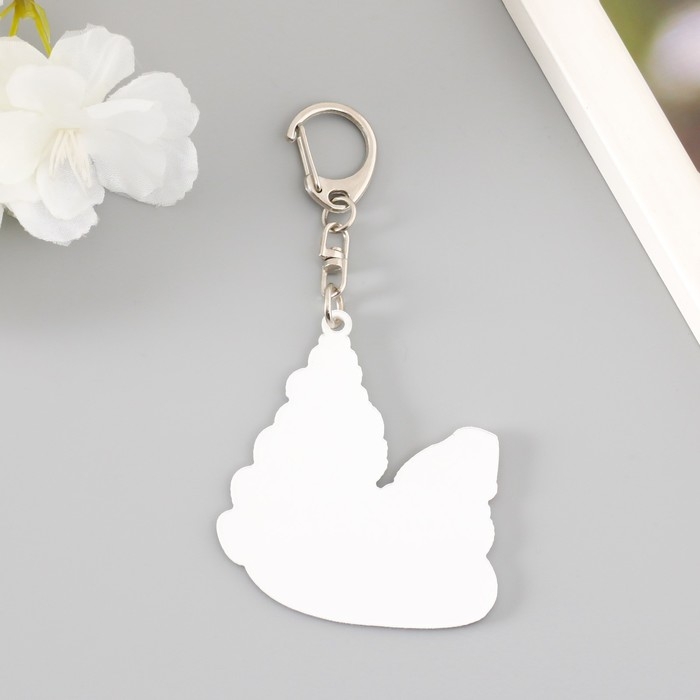 Брелок акрил Брелок акрил "Змей в новогоднем колпаке, с ёлочкой" 6х5,4 см