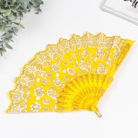 Веер пластик "Цветочная полоса" МИКС 23 см