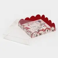 Коробка для кондитерских изделий с PVC крышкой &laquo;Зимние каникулы&raquo;, 13 х 13 х 3 см